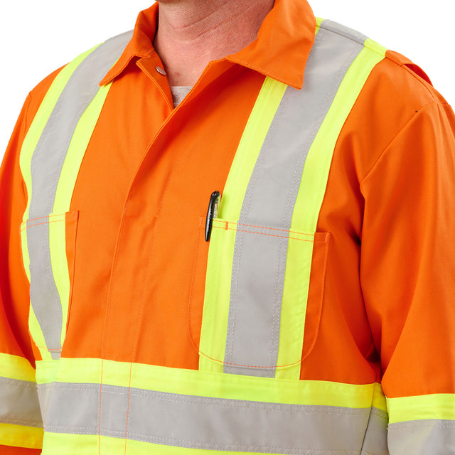 HVC252OR Safety Striped Gasket Unlined Coverall