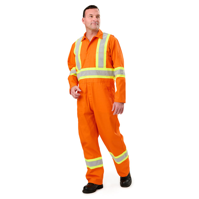 HVC252OR Safety Striped Gasket Unlined Coverall