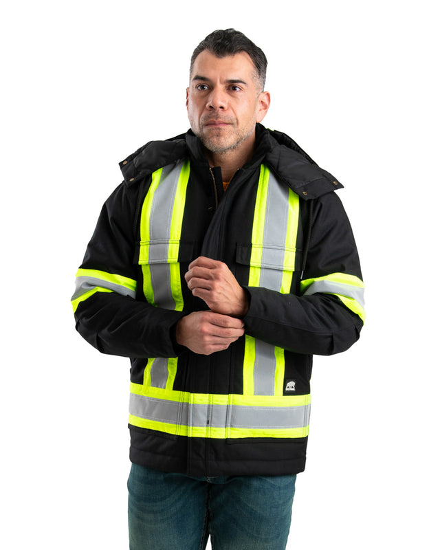 HVNCH03BK Safety Striped Arctic Insulated Chore Coat