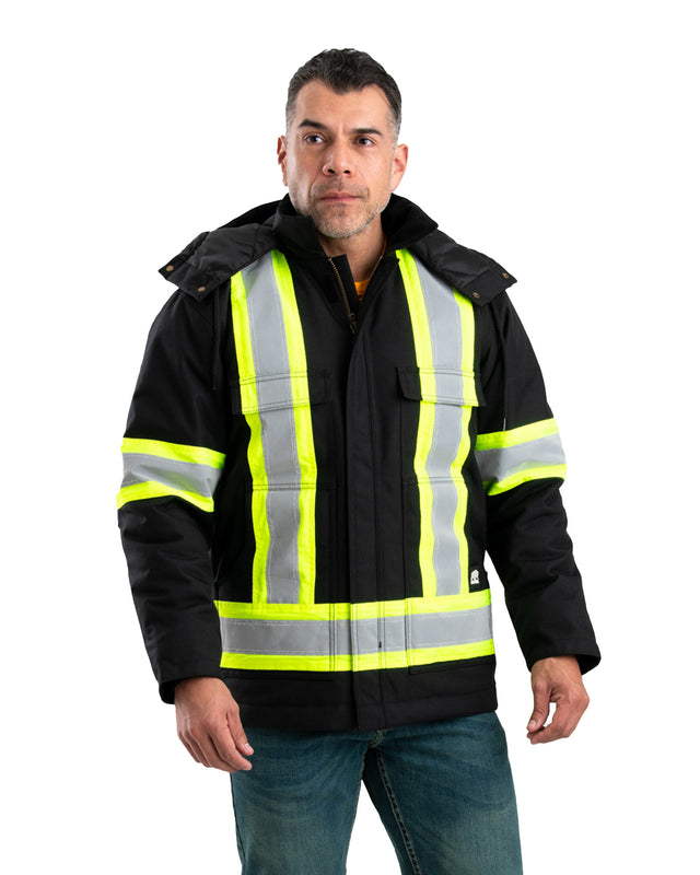 HVNCH03BK Safety Striped Arctic Insulated Chore Coat
