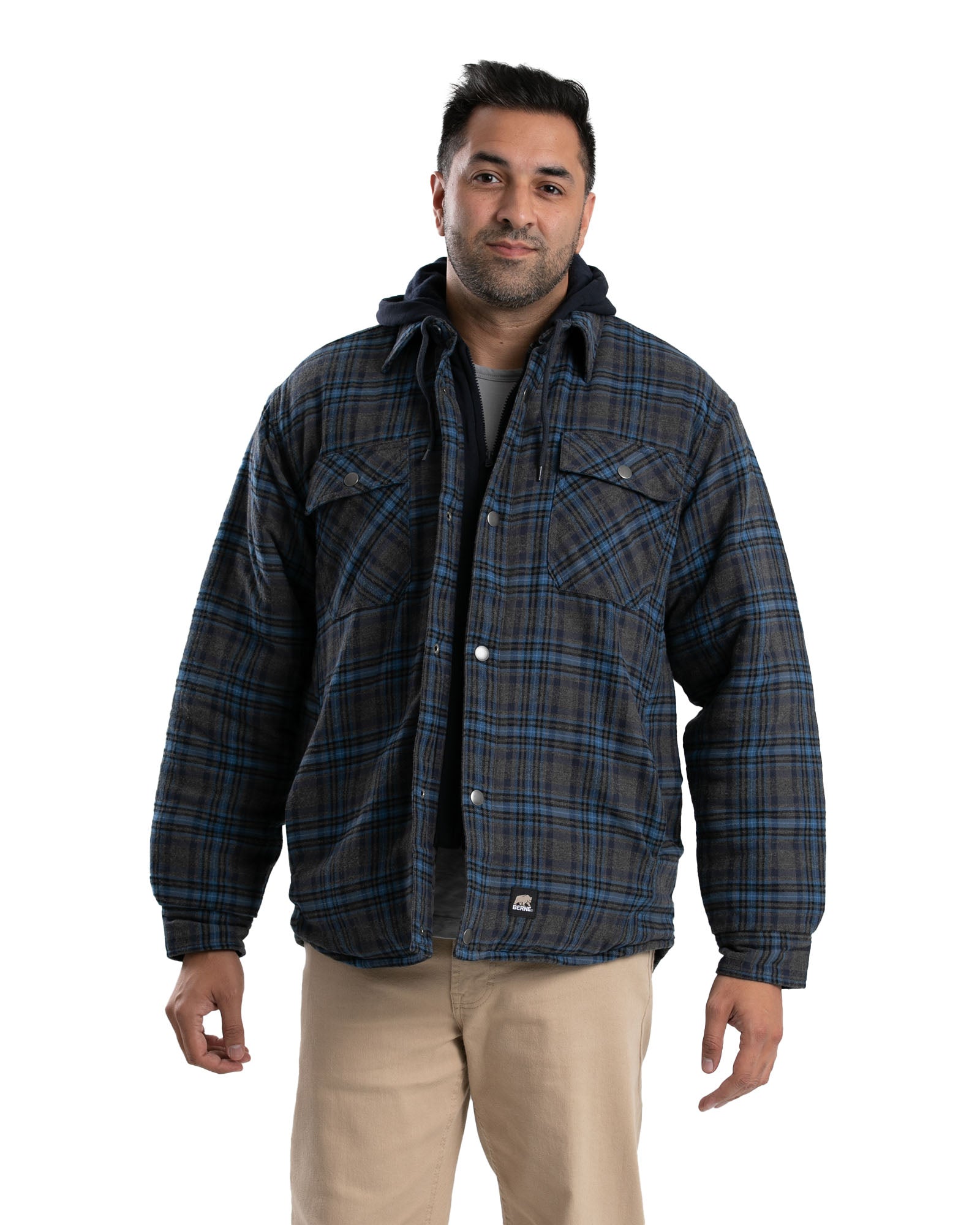 Quilt-Lined Hooded Shirt Jacket
