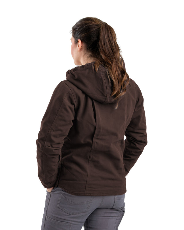 WHJ43DBN Women's Sherpa-Lined Softstone Duck Hooded Jacket