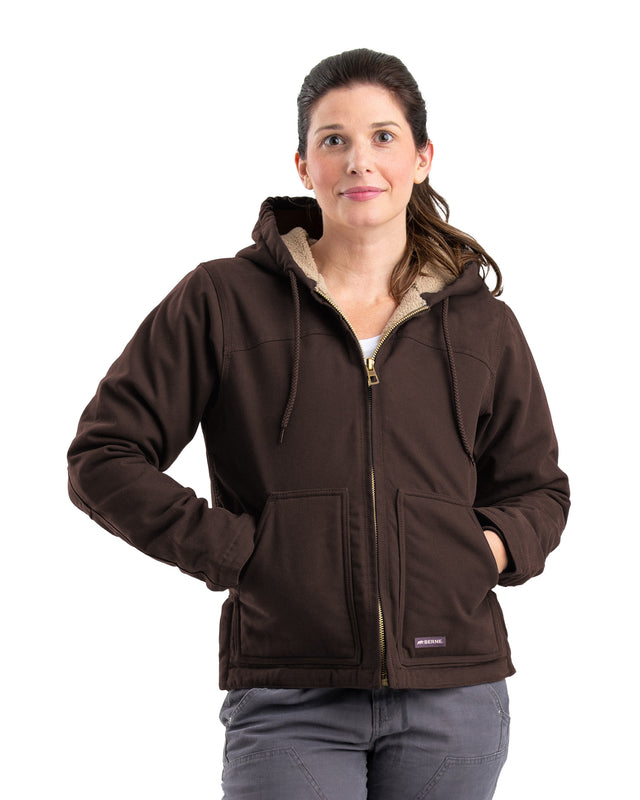 WHJ43DBN Women's Sherpa-Lined Softstone Duck Hooded Jacket