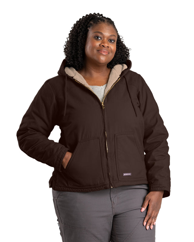 WHJ43DBN Women's Sherpa-Lined Softstone Duck Hooded Jacket