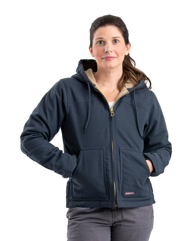 WHJ43DOC Women's Sherpa-Lined Softstone Duck Hooded Jacket