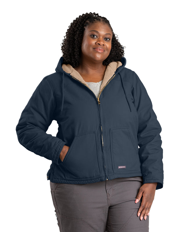 WHJ43DOC Women's Sherpa-Lined Softstone Duck Hooded Jacket