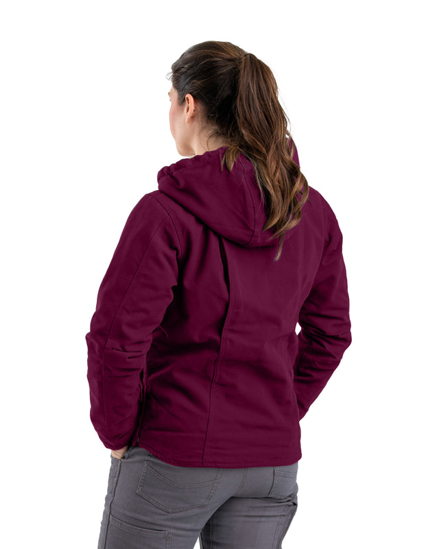 WHJ43PLM Women's Sherpa-Lined Softstone Duck Hooded Jacket