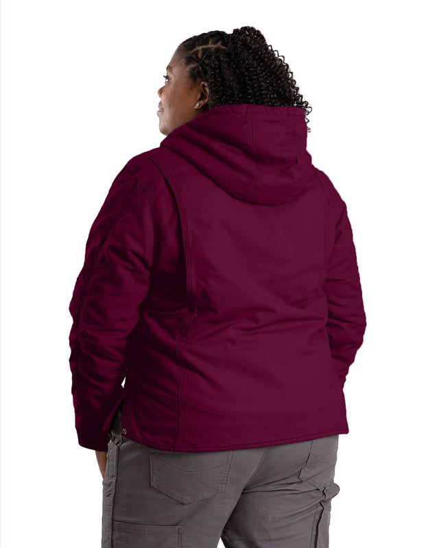 WHJ43PLM Women's Sherpa-Lined Softstone Duck Hooded Jacket
