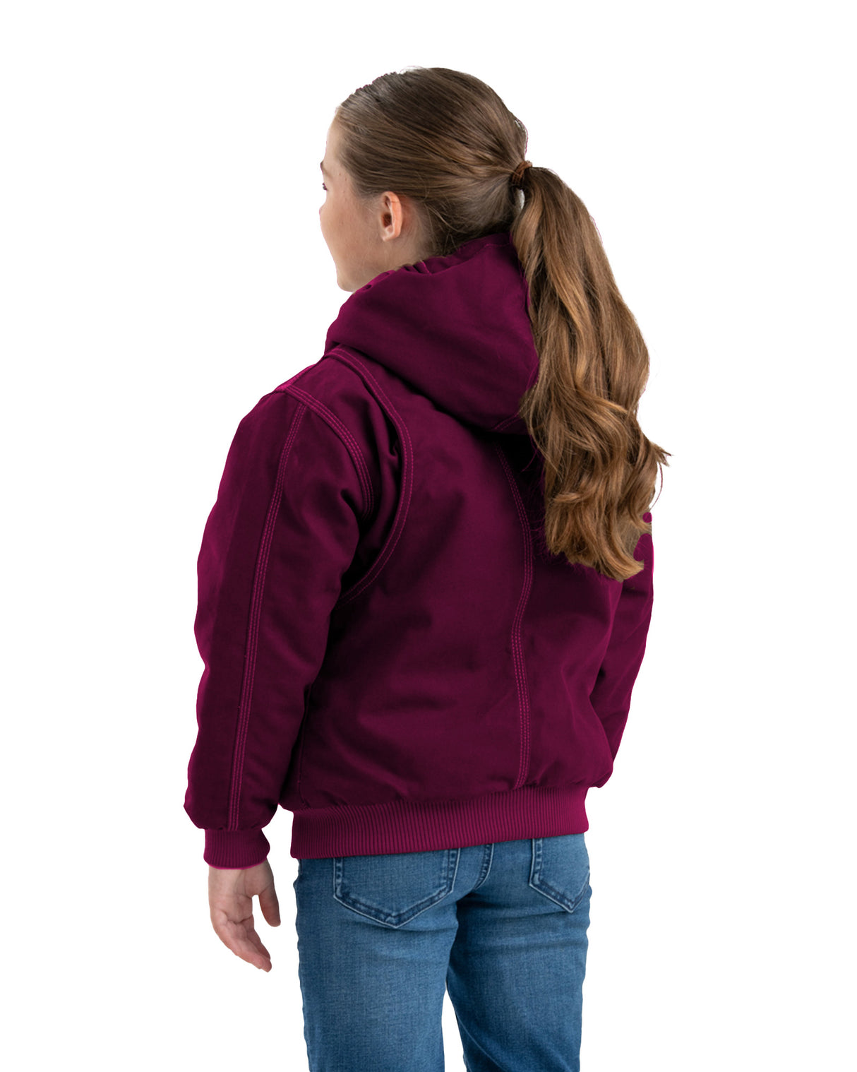 BHJ61PLM Youth Highland Softstone Duck Hooded Jacket