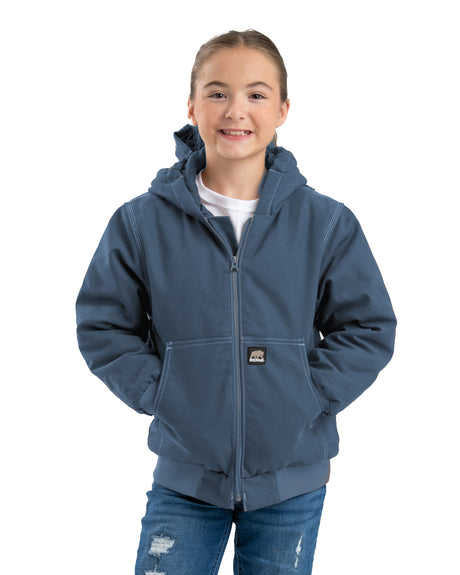 BHJ61SLB Youth Highland Softstone Duck Hooded Jacket