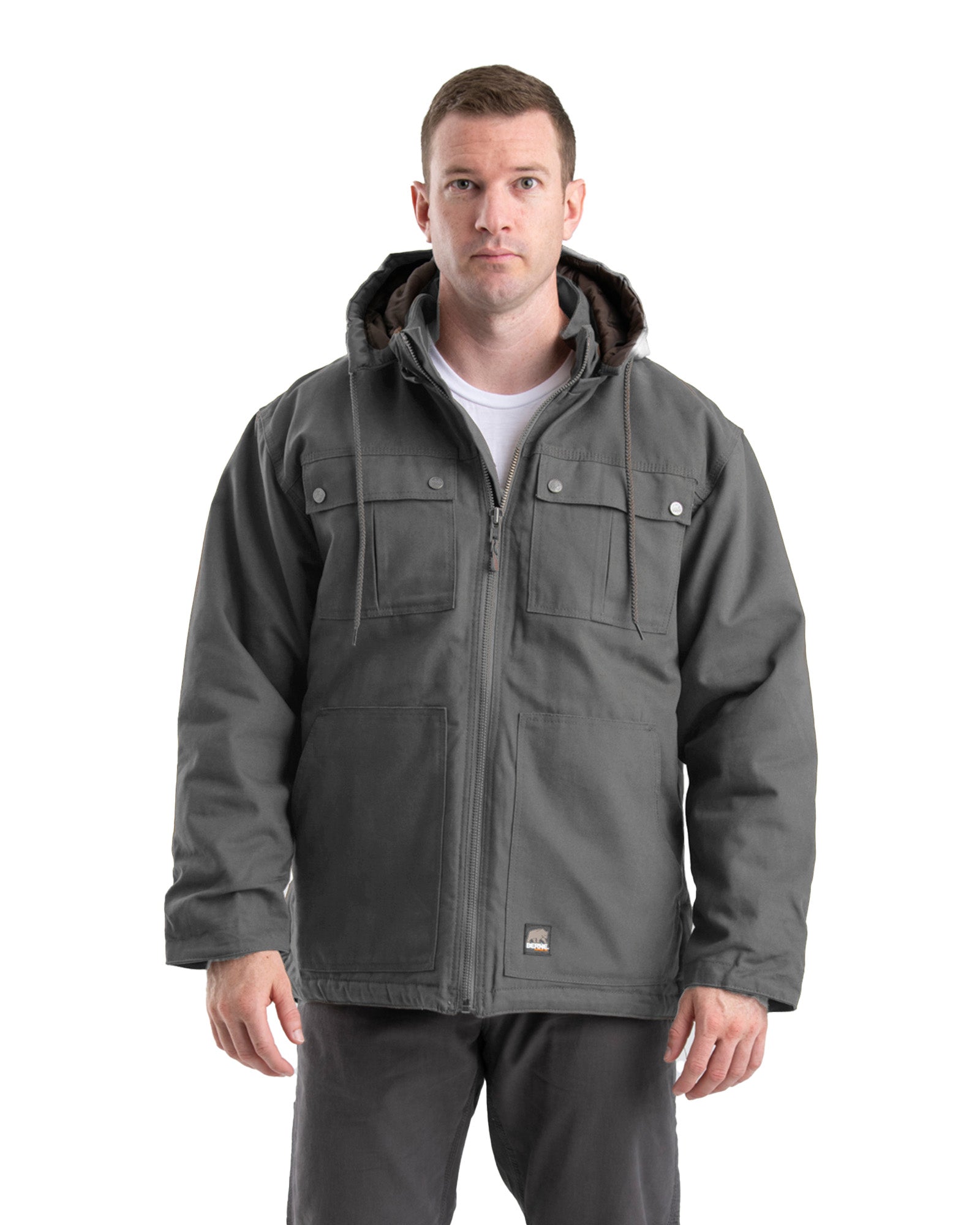 CH428SLA Highland Washed Duck Zip-Off Hooded Chore Coat