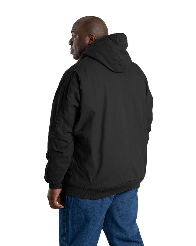 HJ375BK Heartland Washed Duck Hooded Work Jacket