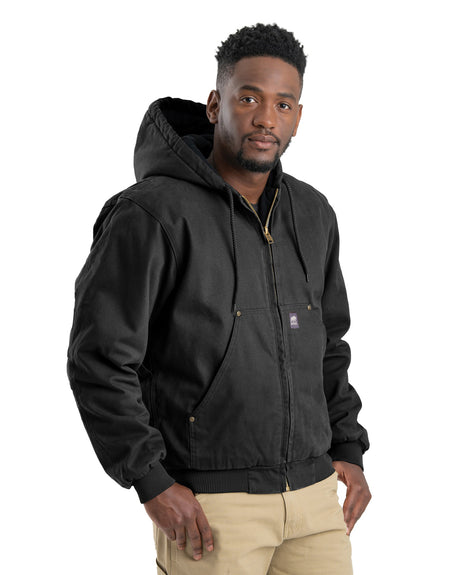 HJ375BK Heartland Washed Duck Hooded Work Jacket