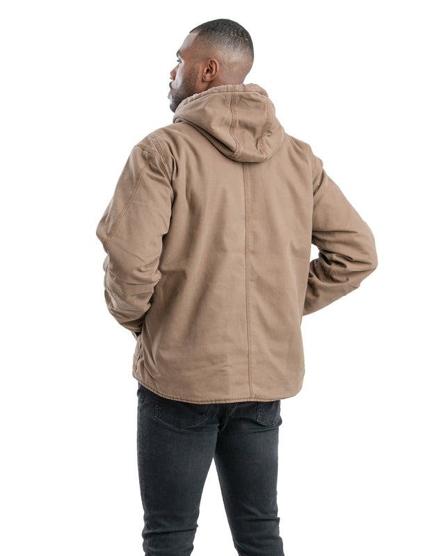 Washed Sherpa-Lined Hooded Jacket