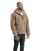 Washed Sherpa-Lined Hooded Jacket