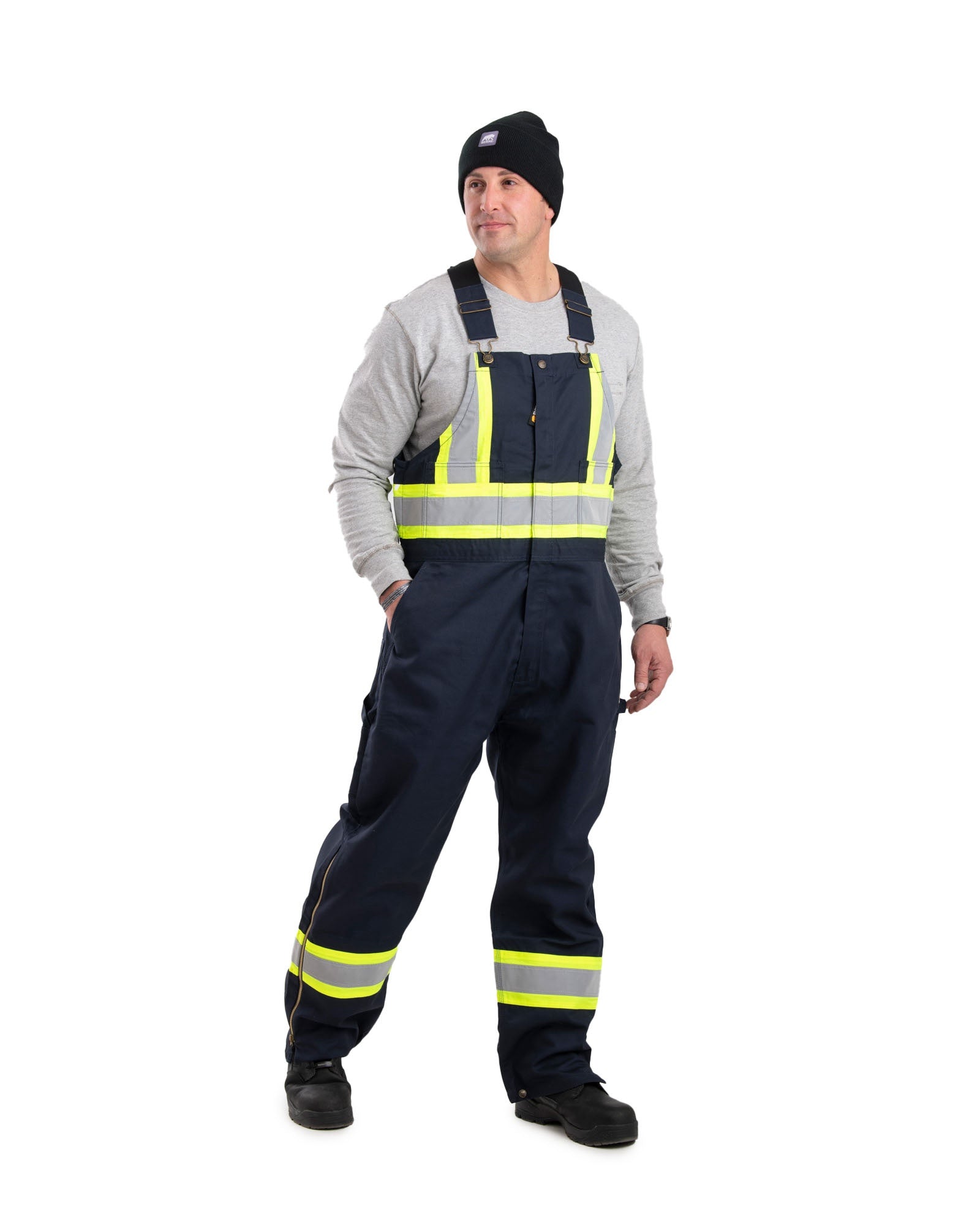 Safety Striped Unlined Bib Overall – Berne Canada