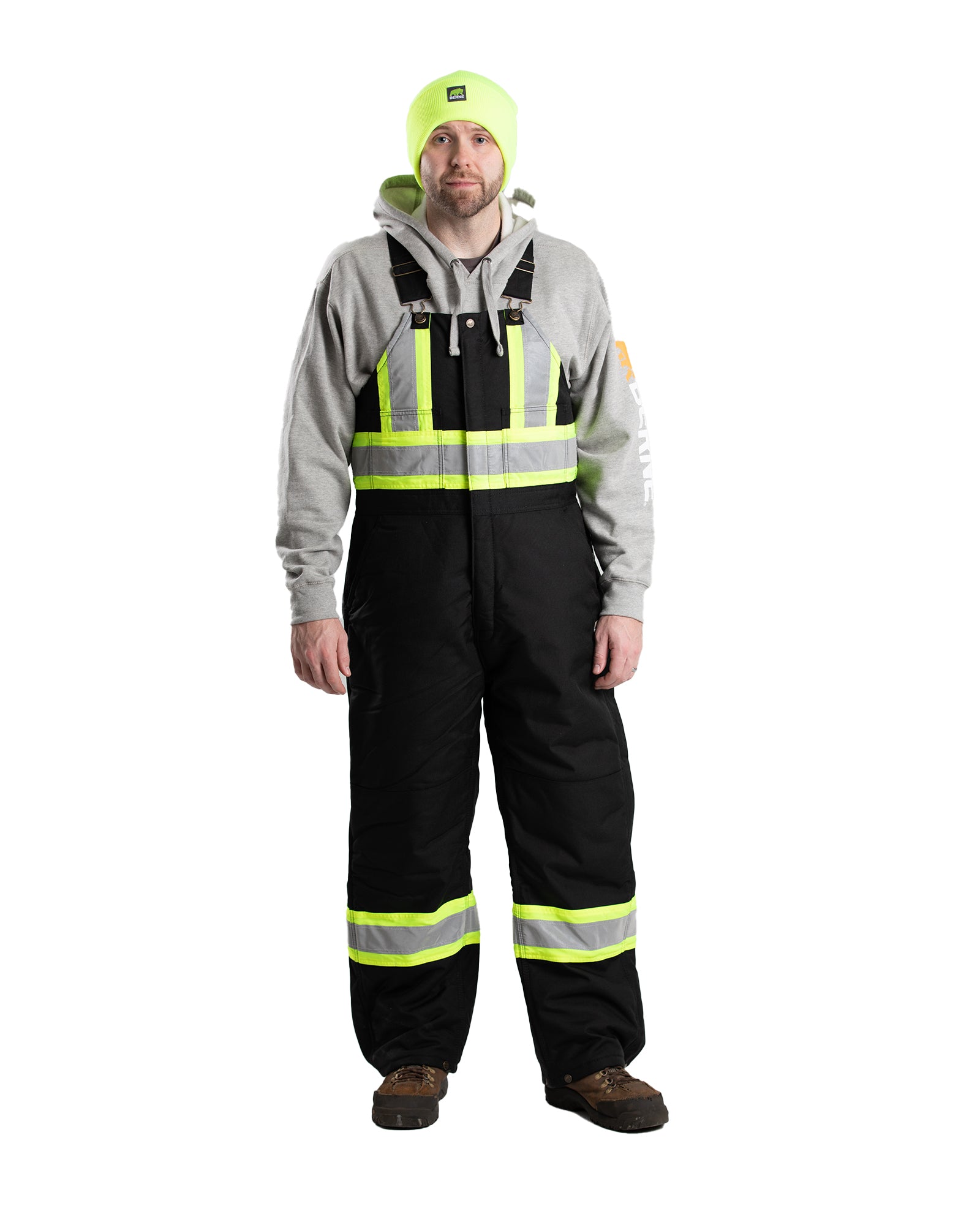 HVNB02BK Safety Striped Arctic Insulated Bib Overall