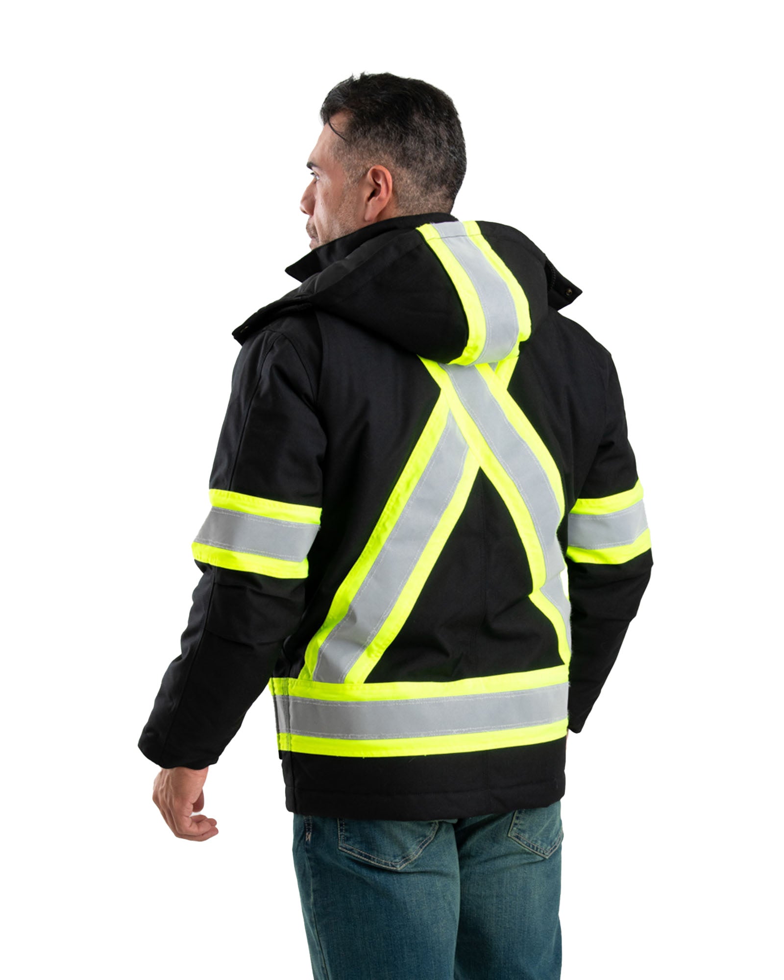HVNCH03BK Safety Striped Arctic Insulated Chore Coat