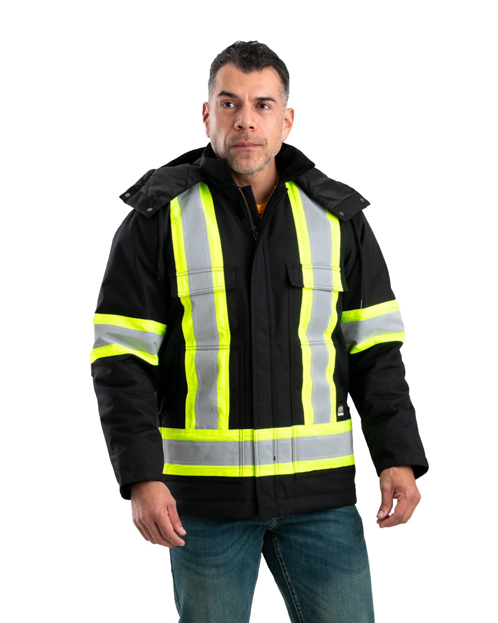 HVNCH03BK Safety Striped Arctic Insulated Chore Coat