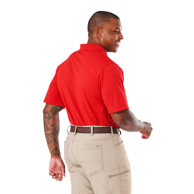 Short Sleeve Ribbed Collar Pocket Polo Shirt