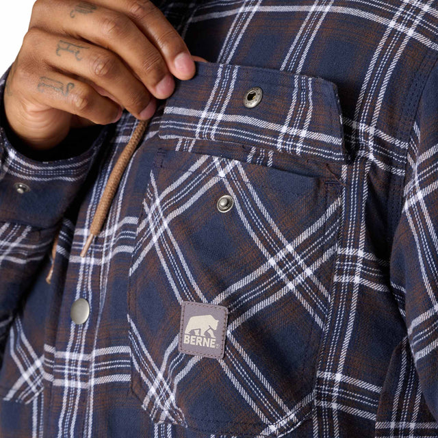 Quilt-Lined Hooded Shirt Jacket