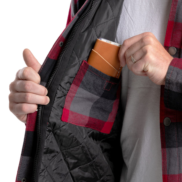 Quilt-Lined Hooded Shirt Jacket