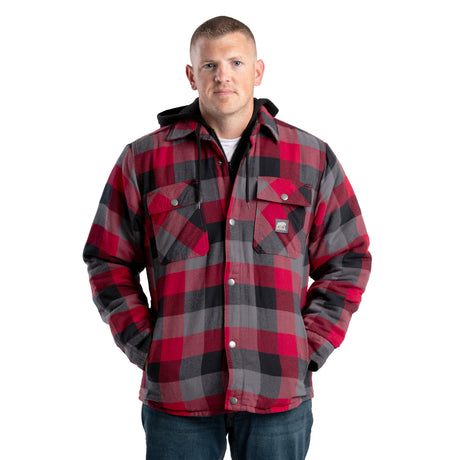 Quilt-Lined Hooded Shirt Jacket