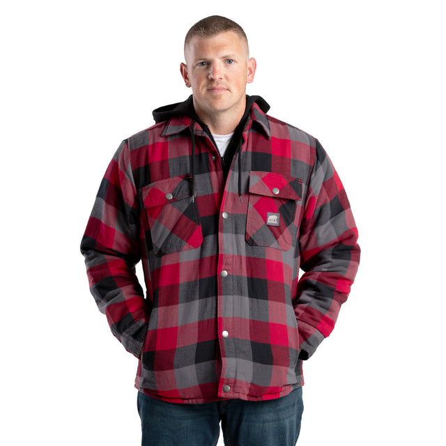 Quilt-Lined Hooded Shirt Jacket