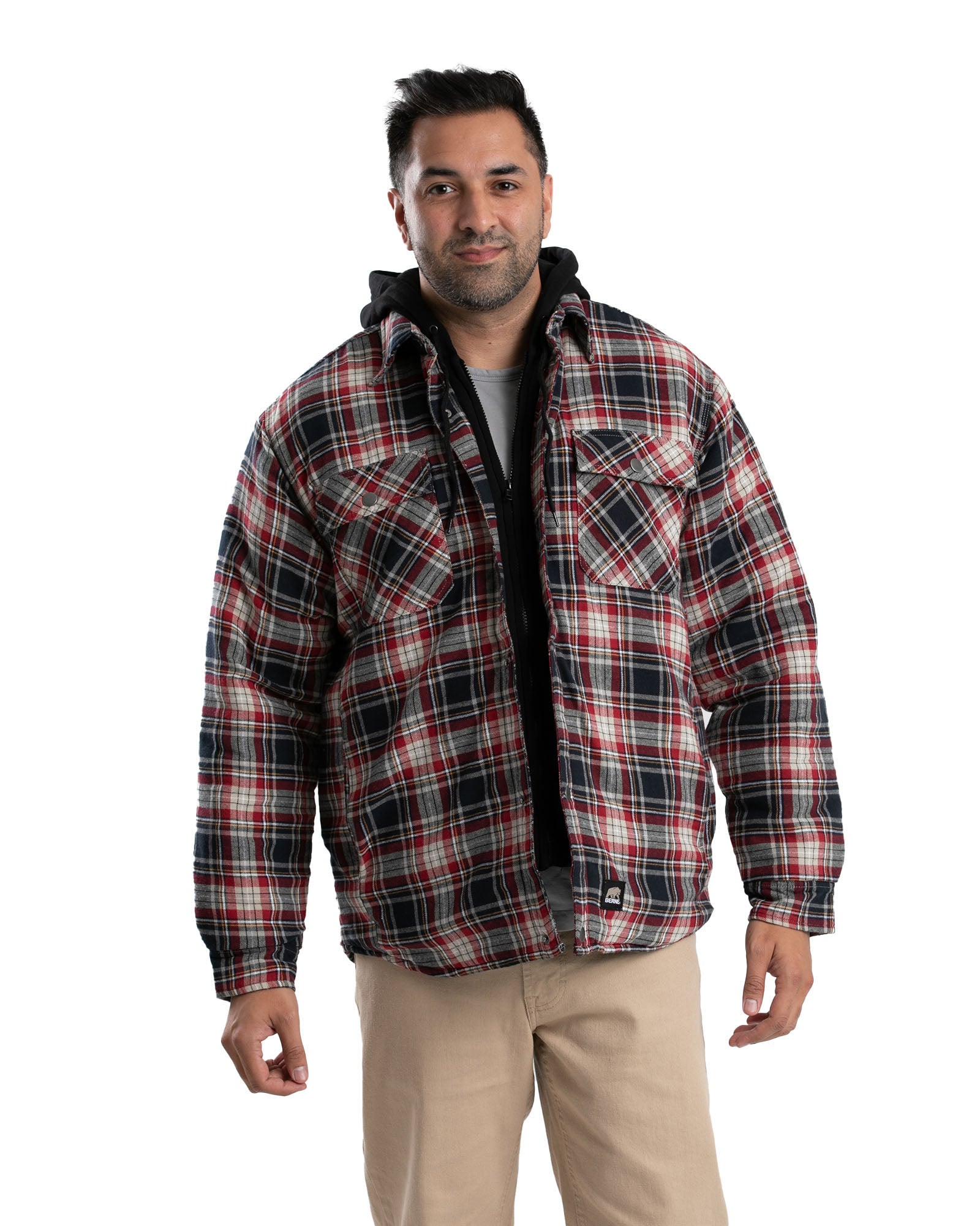 Quilt Lined Hooded Shirt Jacket