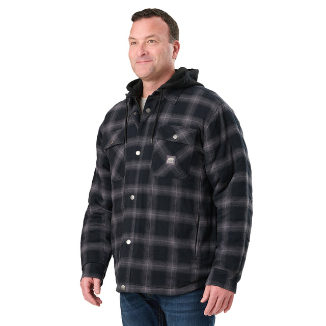 Quilt-Lined Hooded Shirt Jacket