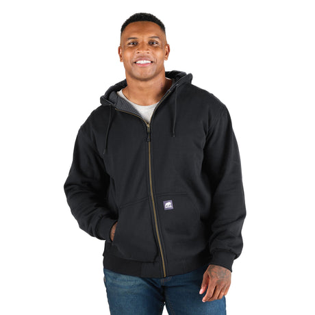 Heritage Grid Fleece-Lined Full-Zip Hooded Sweatshirt