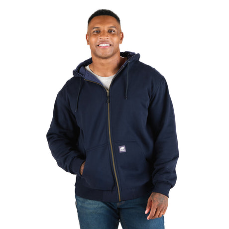 Heritage Grid Fleece-Lined Full-Zip Hooded Sweatshirt