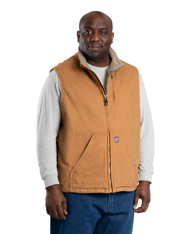 V818BD Heartland Sherpa-Lined Washed Duck Vest