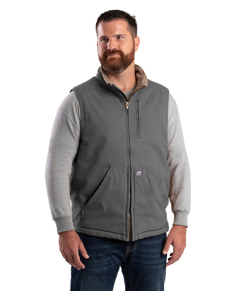 V818SLA Heartland Sherpa-Lined Washed Duck Vest