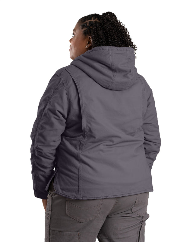 Women's Sherpa-Lined Softstone Duck Hooded Jacket