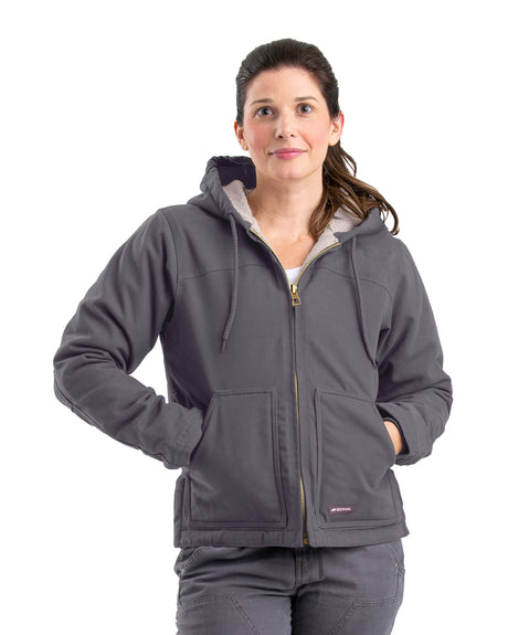 Women's Sherpa-Lined Softstone Duck Hooded Jacket