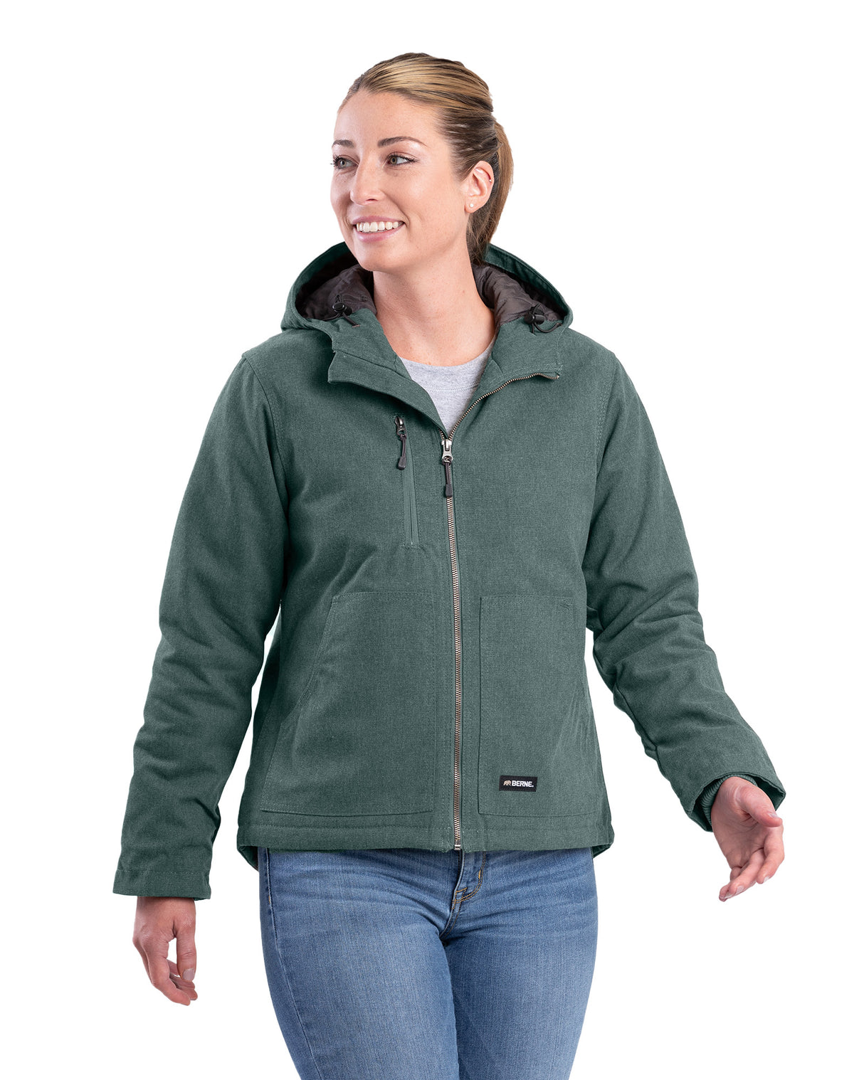 WHJ65JAD Women's Heathered Duck Hooded Jacket