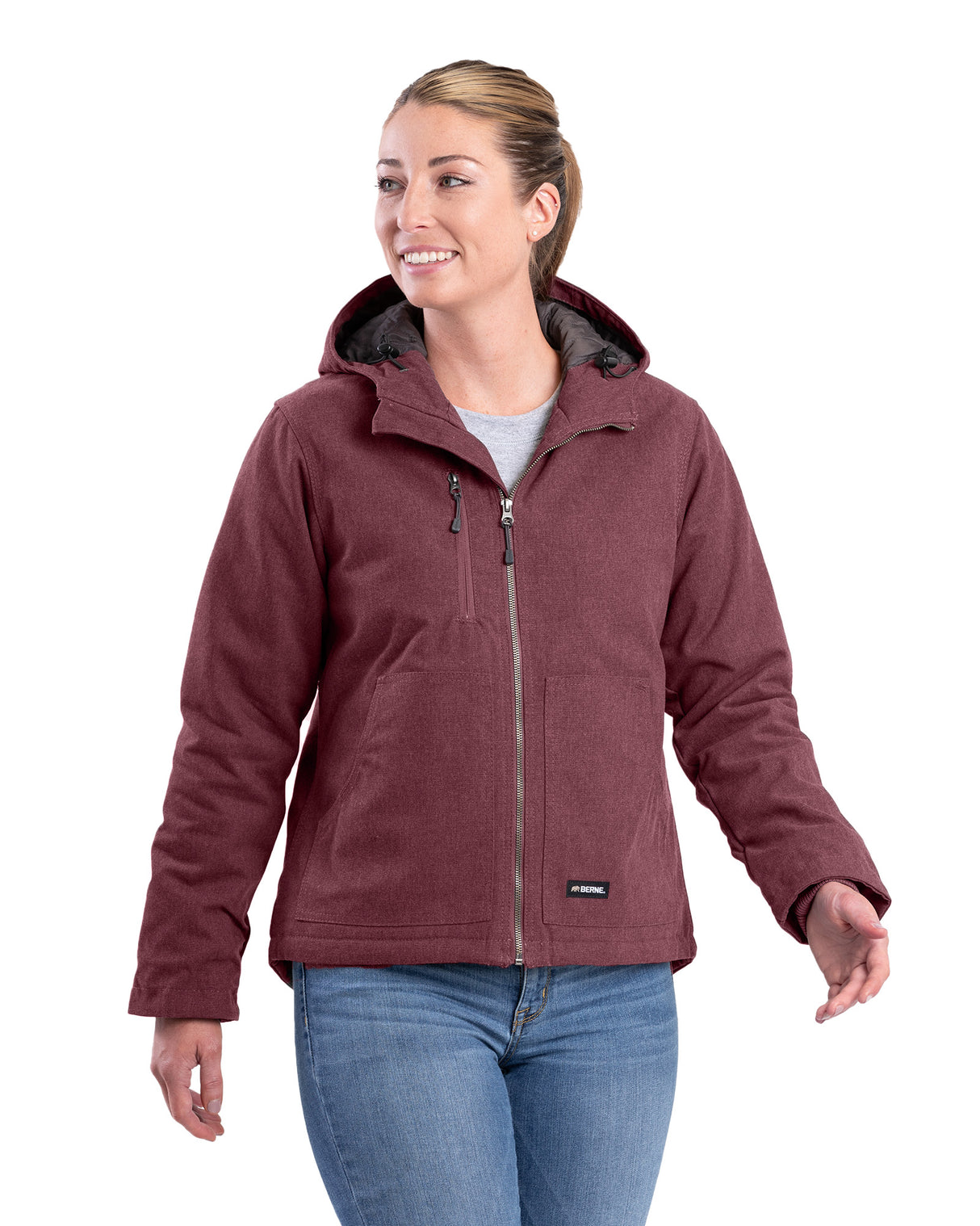 WHJ65MN Women's Heathered Duck Hooded Jacket